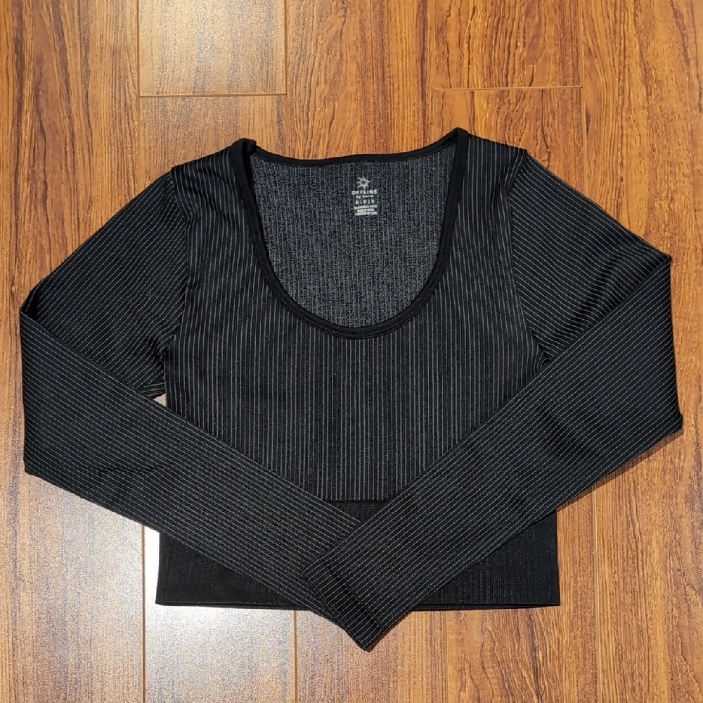 Aerie Black Ribbed Long Sleeve